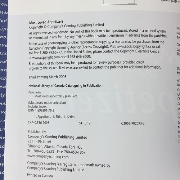 Company's Coming: Most Loved Appetizers Cookbook - Picture 5 of 12